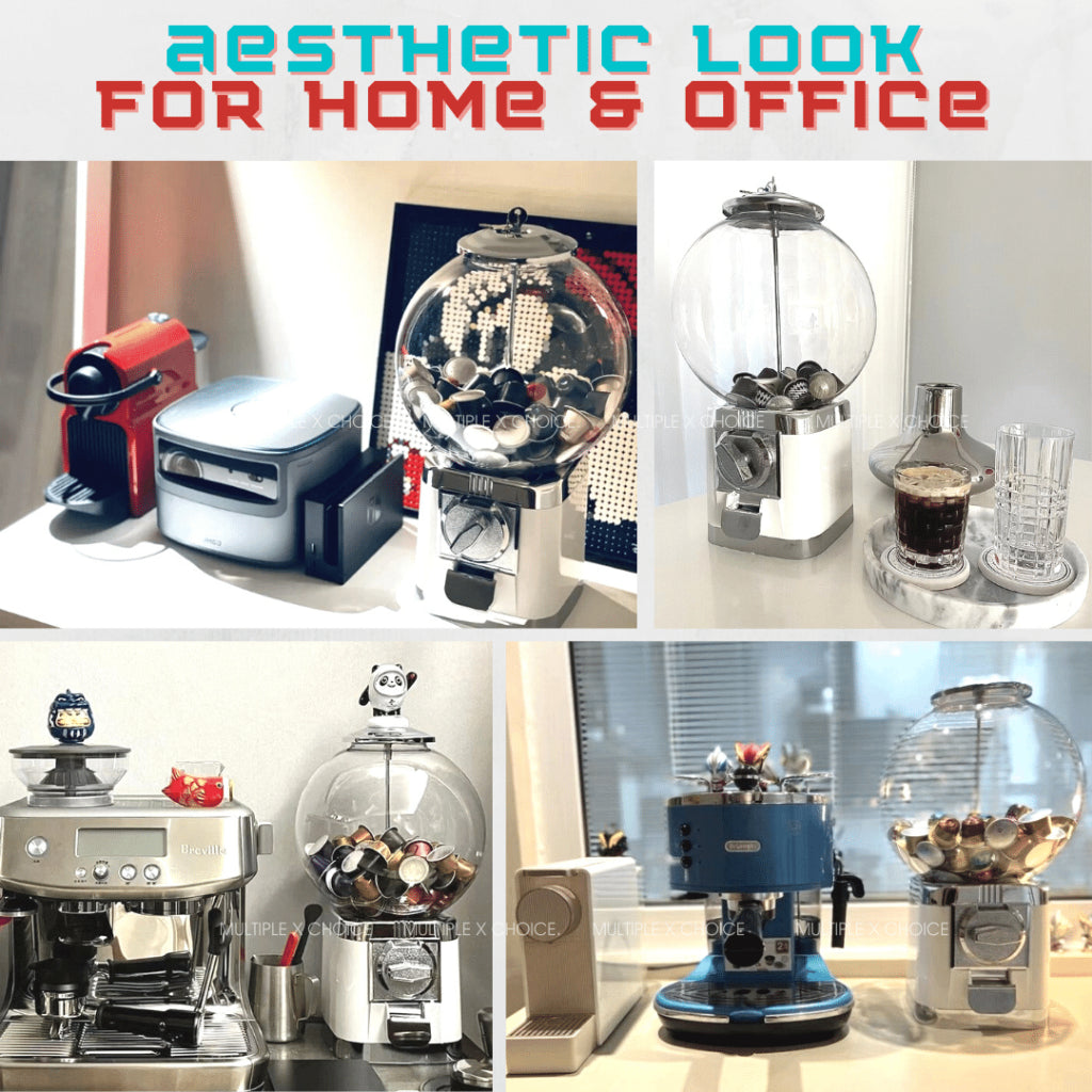 Multi-Purpose Gachapon Vending Machine Ball Coffee Tea Capsule Storage Dispenser Retro Gashapon GumBall Christmas Gift