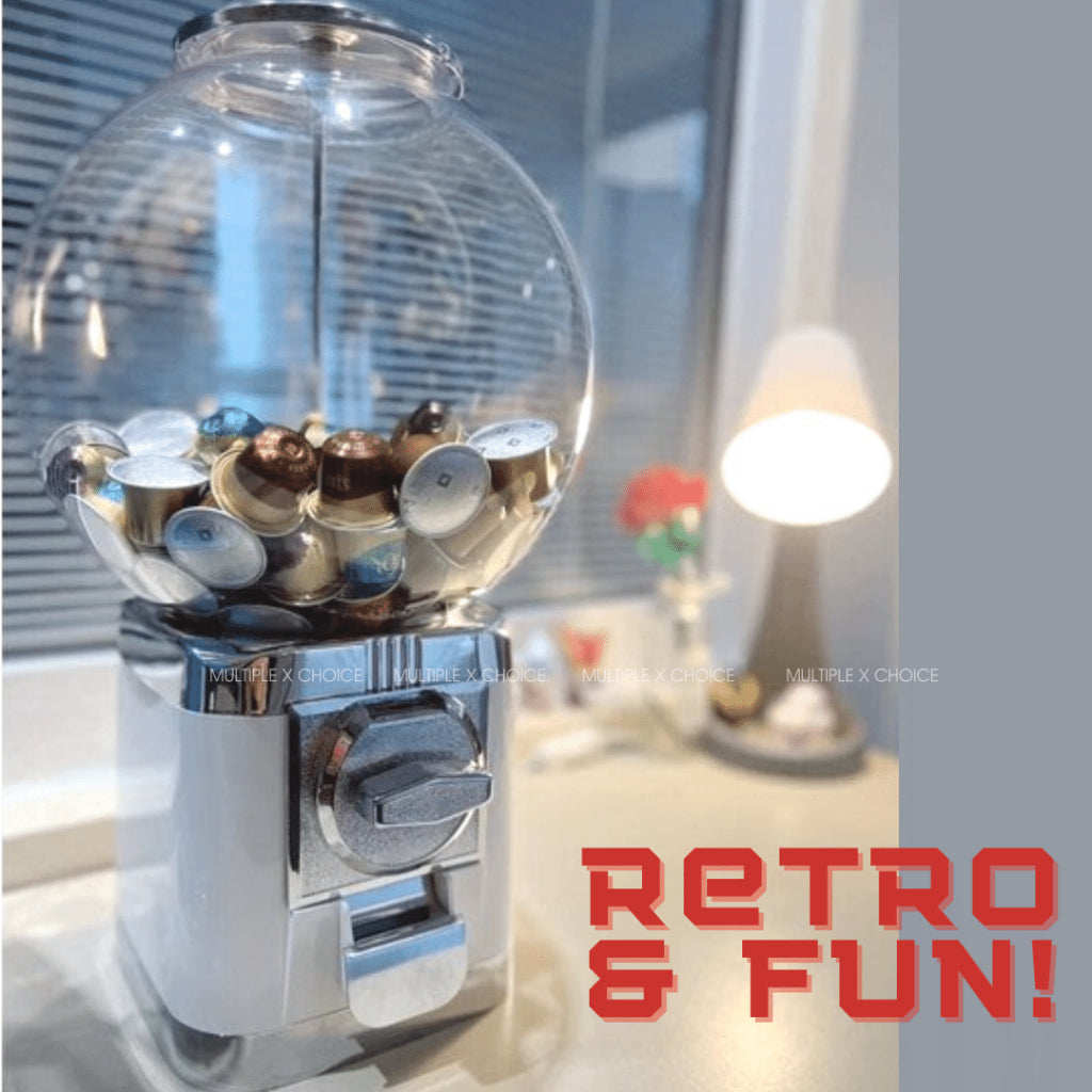 Multi-Purpose Gachapon Vending Machine Ball Coffee Tea Capsule Storage Dispenser Retro Gashapon GumBall Christmas Gift