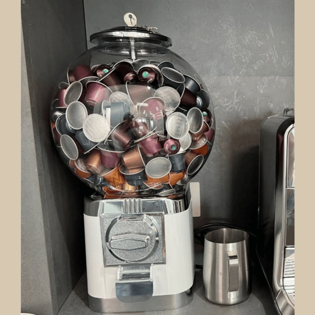 Multi-Purpose Gachapon Vending Machine Ball Coffee Tea Capsule Storage Dispenser Retro Gashapon GumBall Christmas Gift