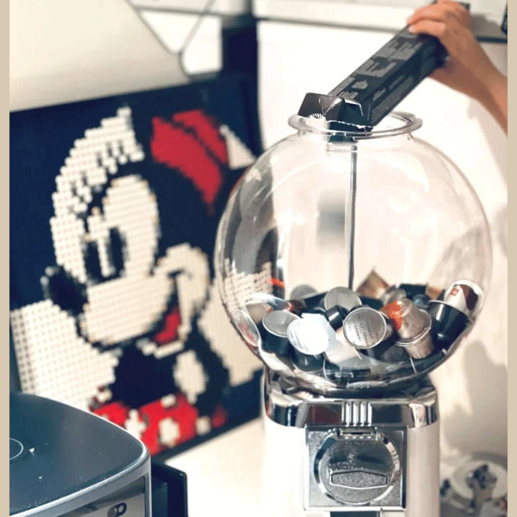 Multi-Purpose Gachapon Vending Machine Ball Coffee Tea Capsule Storage Dispenser Retro Gashapon GumBall Christmas Gift