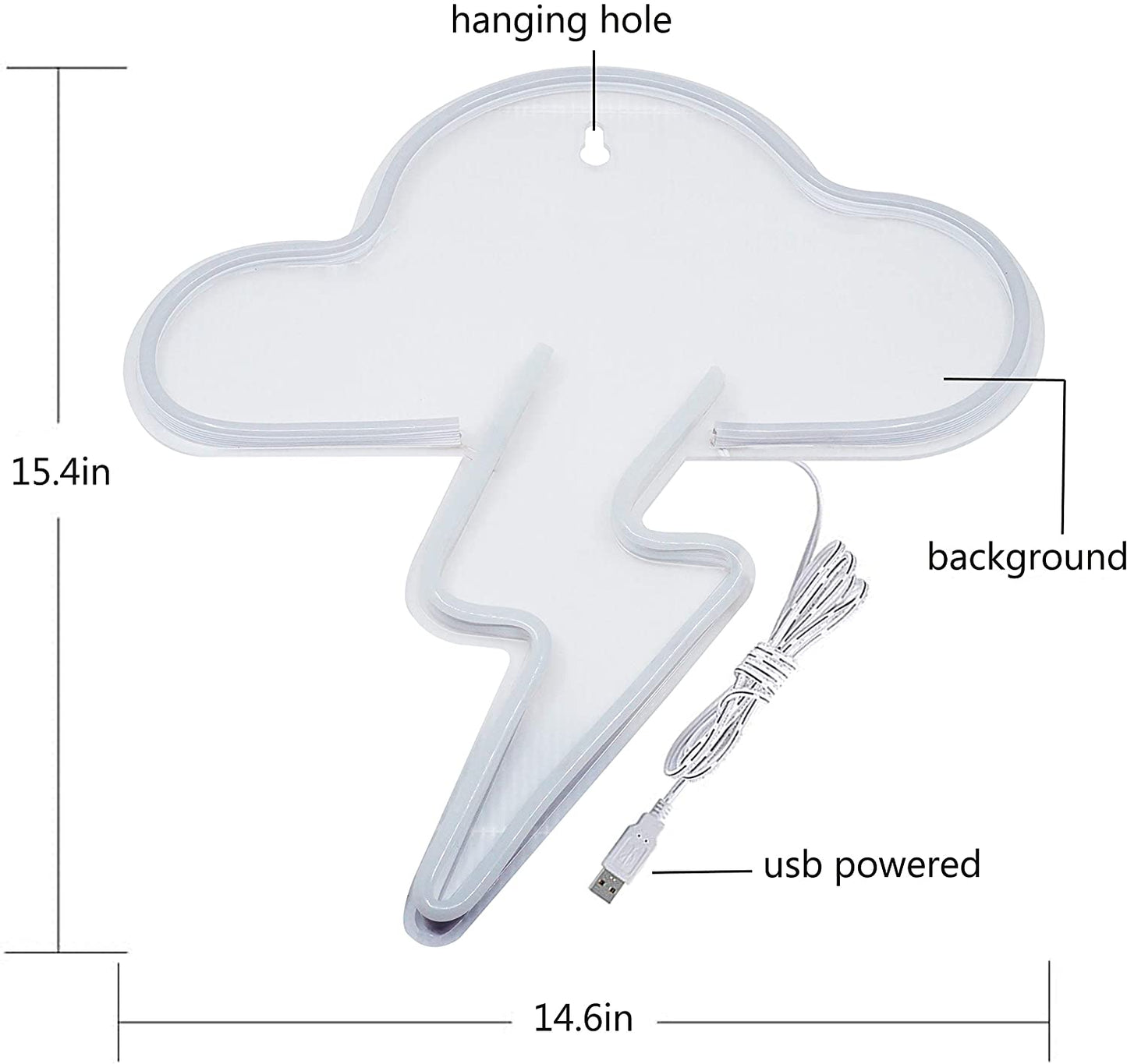 White Storm Signage LED Neon Light
