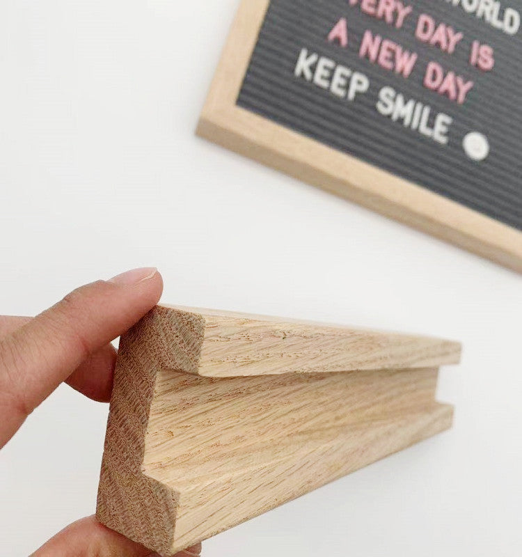 Oak Solid Wood Felt Message Board with Bottom Stand