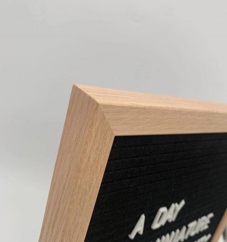 Oak Solid Wood Felt Message Board with Bottom Stand