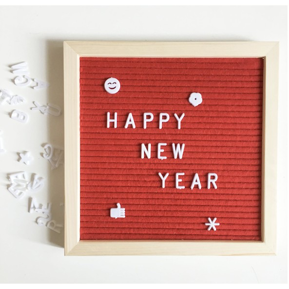 Pine Wood Frame Square Message Felt Board (Assorted Colours)