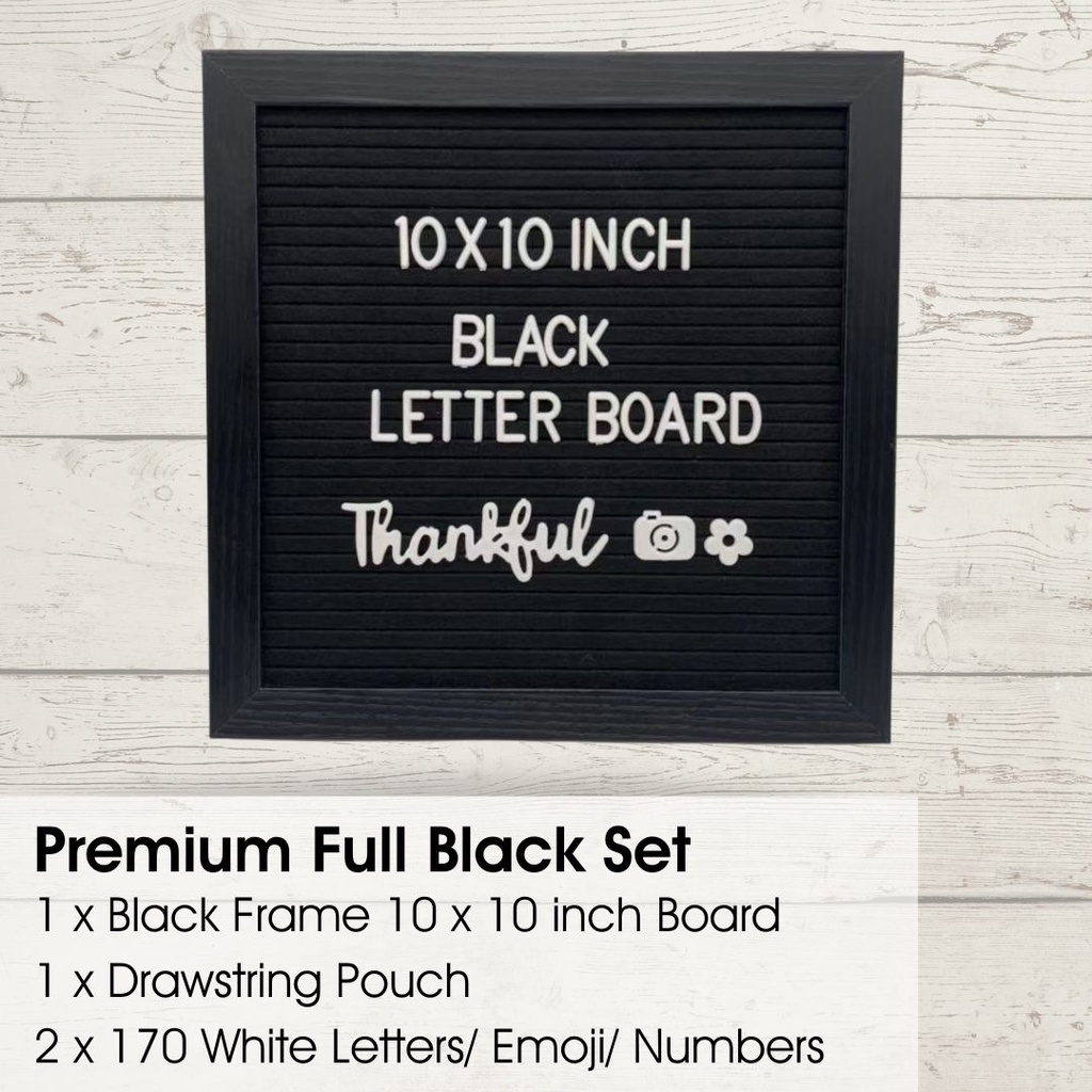 Double Full Black Frame Felt Message Board