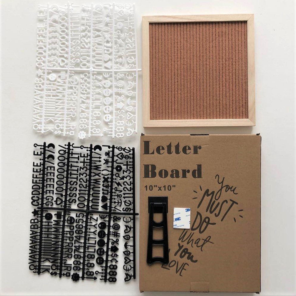 Pine Wood Frame Square Message Felt Board (Assorted Colours)