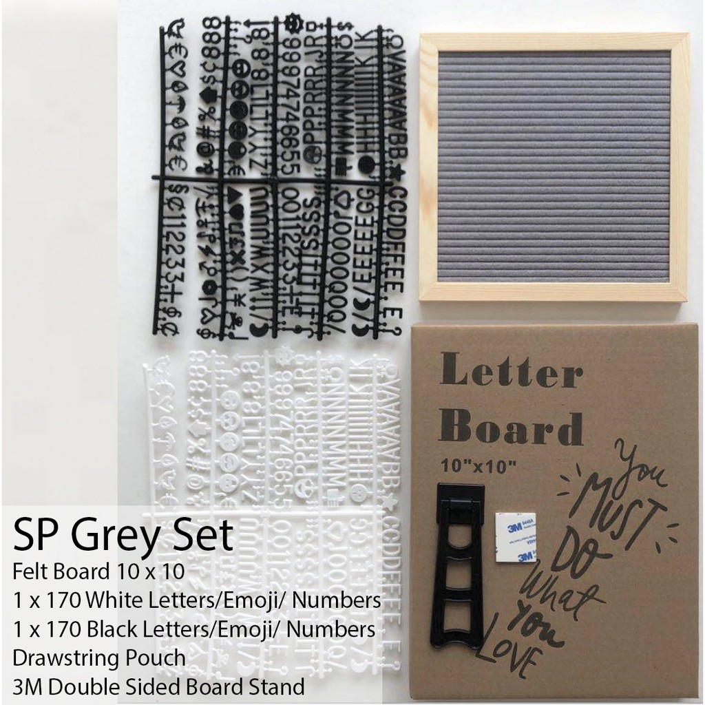 Pine Wood Frame Square Message Felt Board (Assorted Colours)