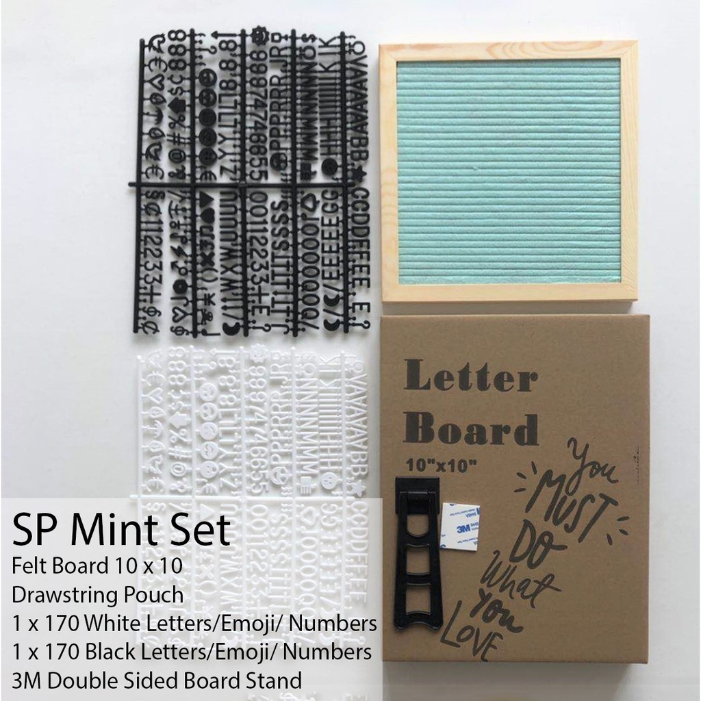 Pine Wood Frame Square Message Felt Board (Assorted Colours)