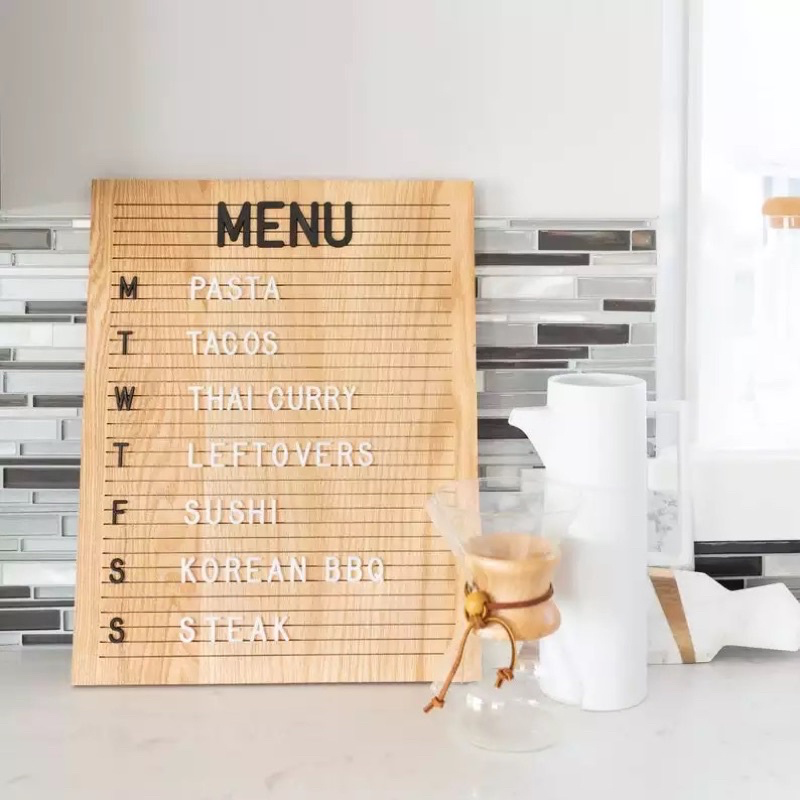 Full Oak Wood Letter Message Board
