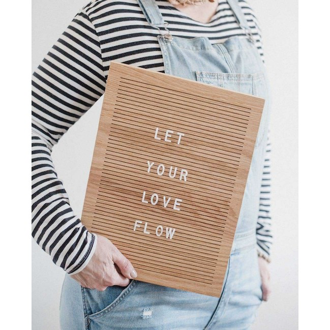 Full Oak Wood Letter Message Board