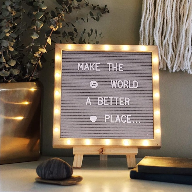 LED Lights Felt Message Board