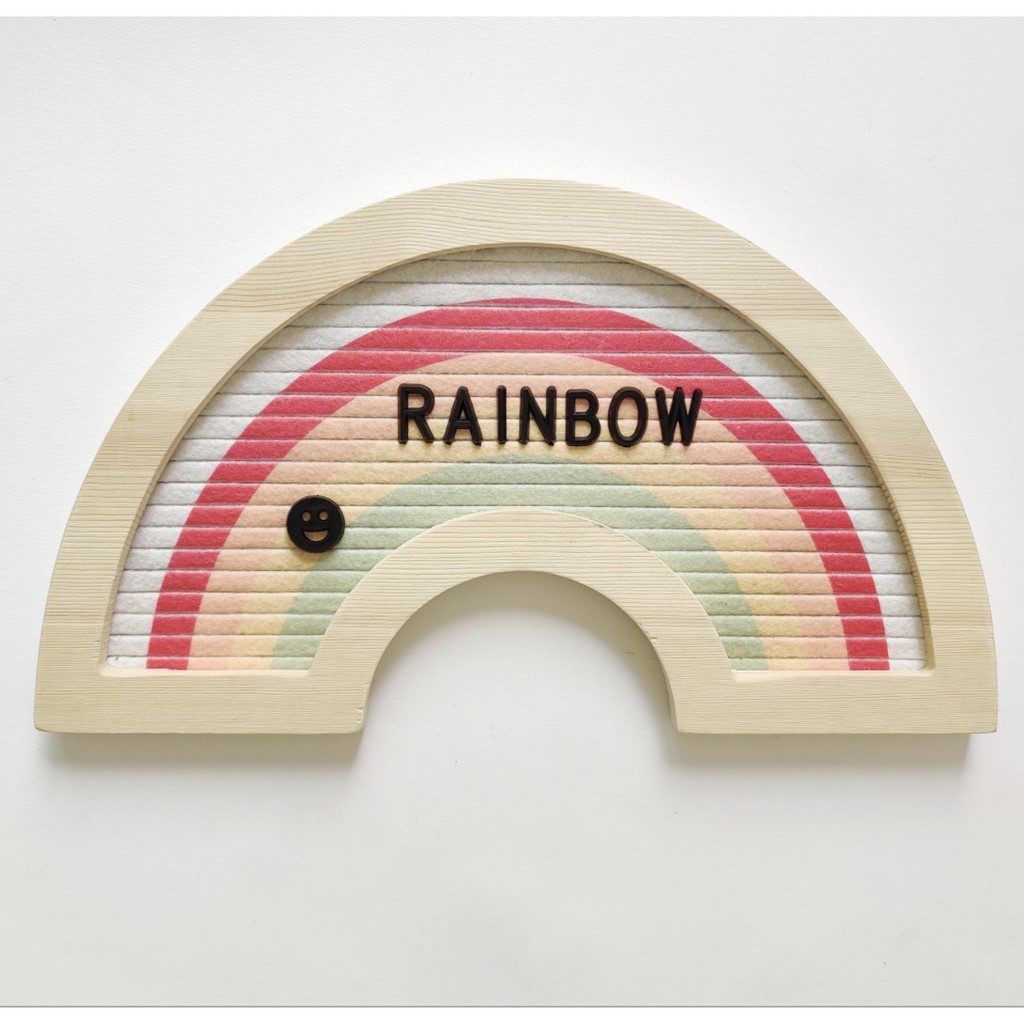 Colourful Rainbow Style Felt Letter Message Board