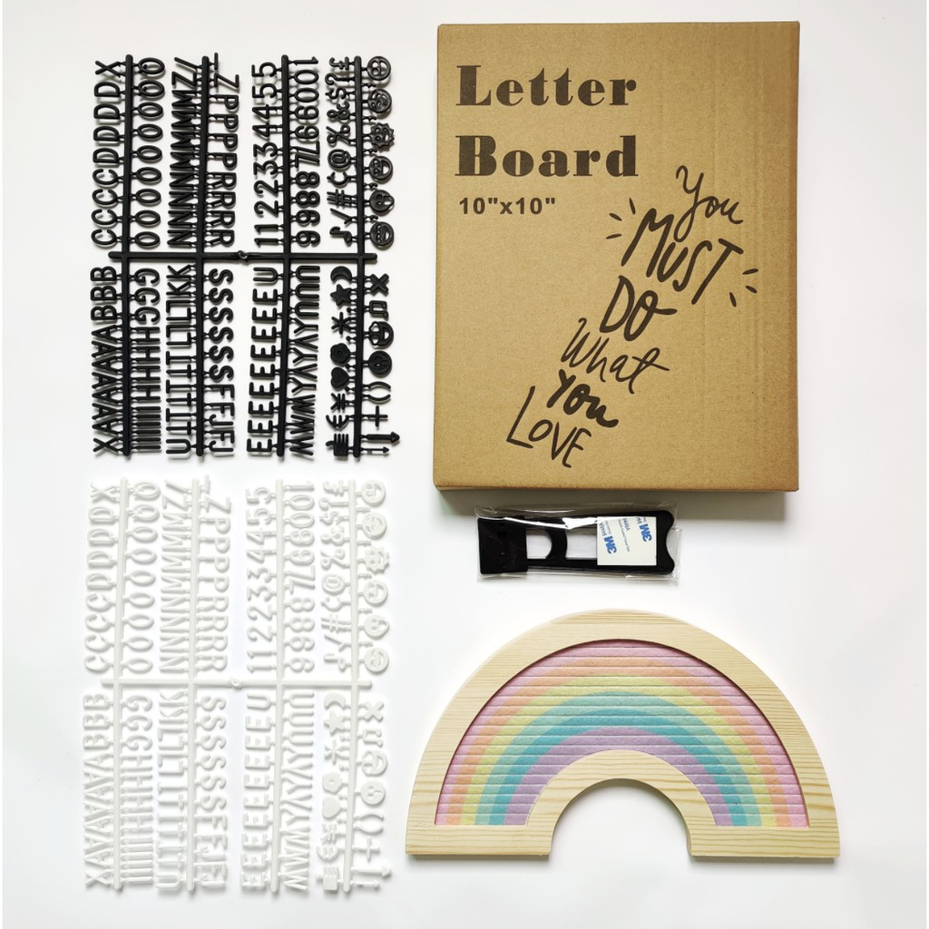 Colourful Rainbow Style Felt Letter Message Board