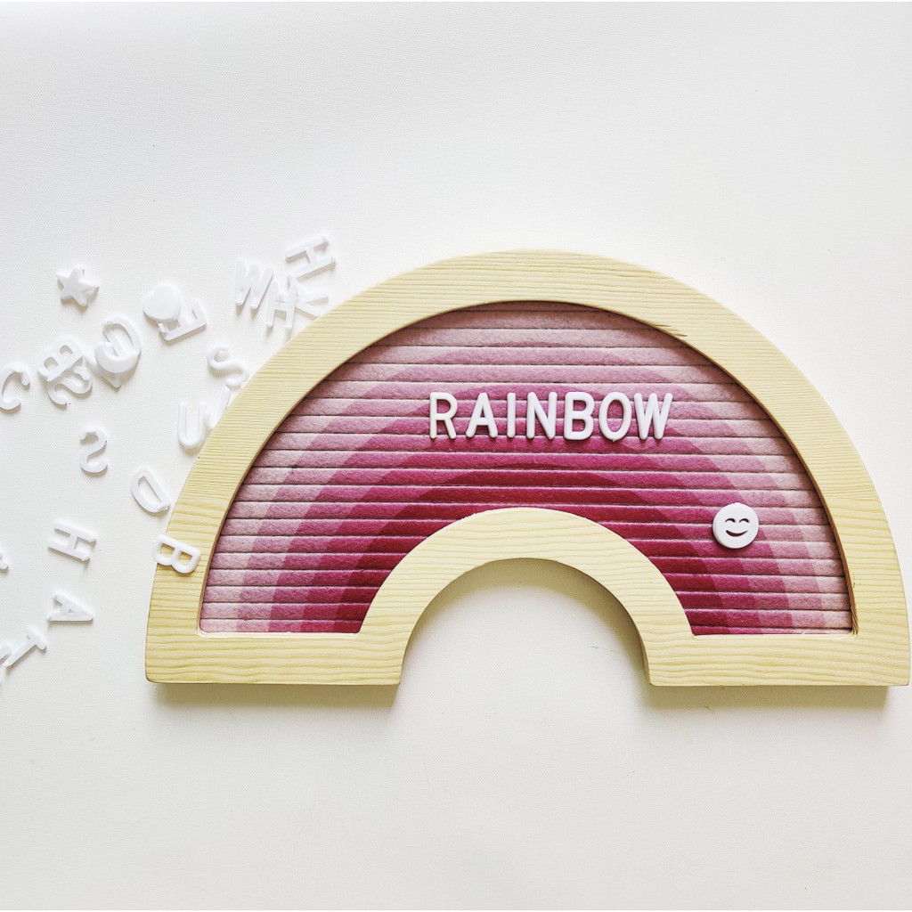 Colourful Rainbow Style Felt Letter Message Board