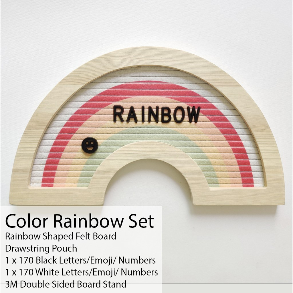 Colourful Rainbow Style Felt Letter Message Board