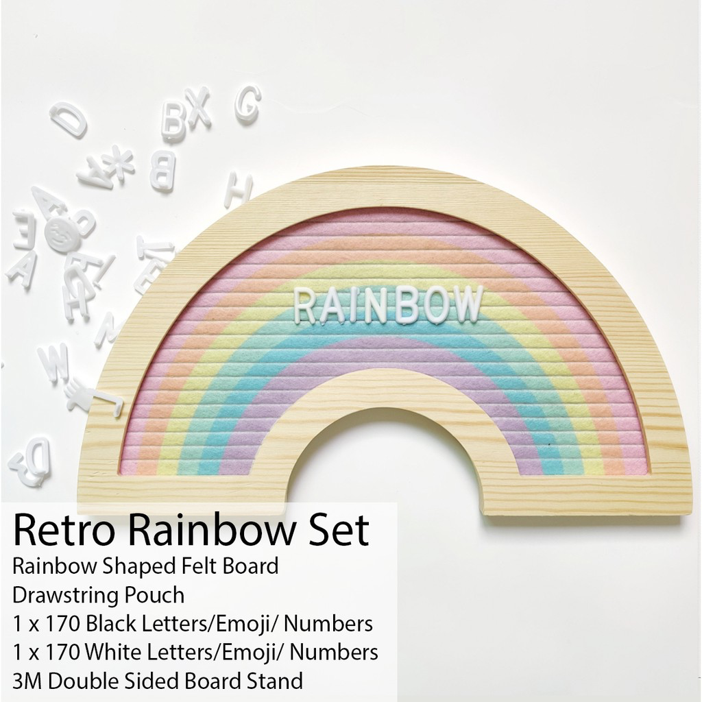 Colourful Rainbow Style Felt Letter Message Board