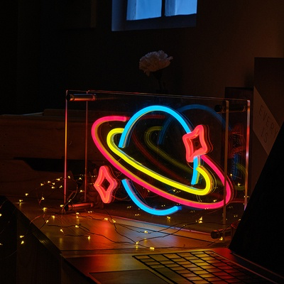 Spaceship Rocket Neon Light Box