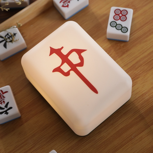 Mini Mahjong Fortune Light Lamp Rechargeable Table Portable Novelty Gift Decoration CNY Chinese New Year