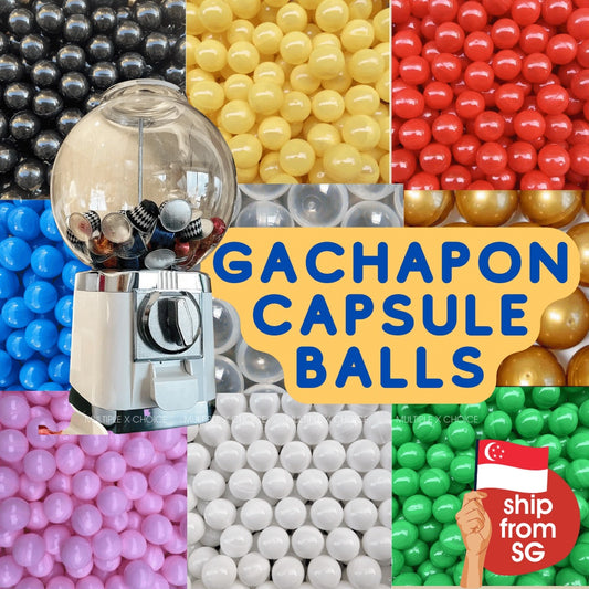 32MM SIZE Multi-Purpose Gachapon Vending Machine GumBall Capsule Balls (Various Colours)