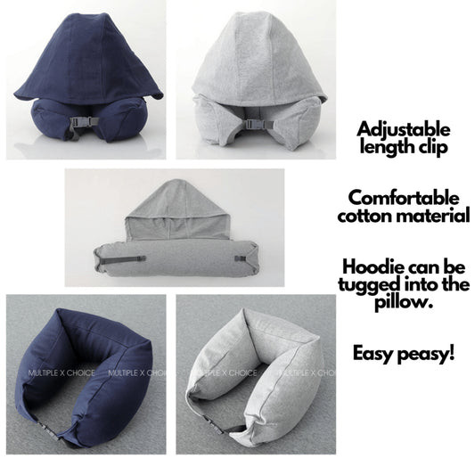 Travel Pillow Neck Pillow Airplane Polystyrene Beads With Hood