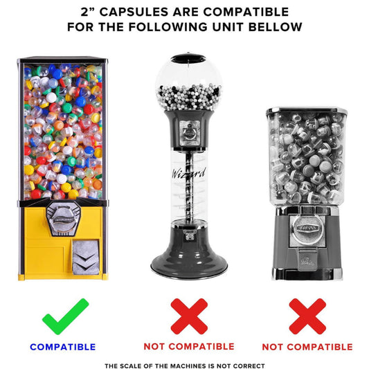 50MM SIZE Multi-Purpose Gachapon Vending Machine GumBall Capsule Balls (Various Colours)