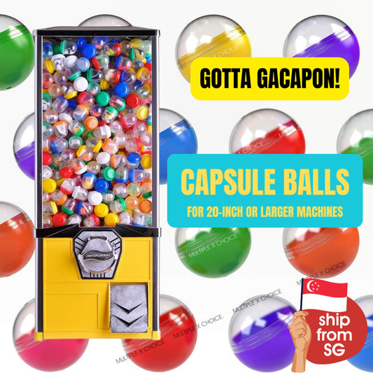50MM SIZE Multi-Purpose Gachapon Vending Machine GumBall Capsule Balls (Various Colours)