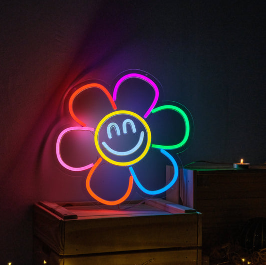 7-Colour Smiley Flower LED Neon Light