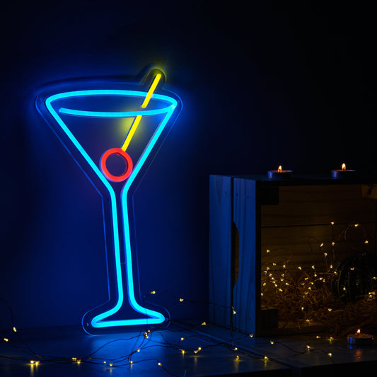 Martini Glass LED Neon Light