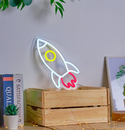 White Rocket LED Neon Light