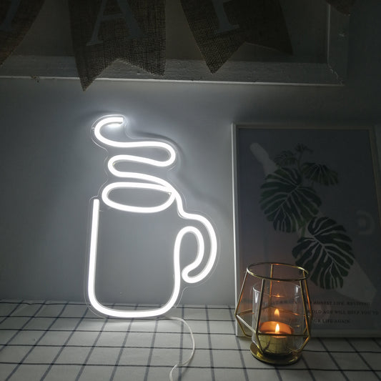 Coffee Mug Doodle LED Neon Light