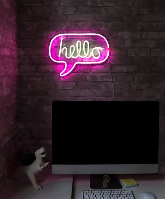 Hello Speech Bubble Signage LED Neon Light