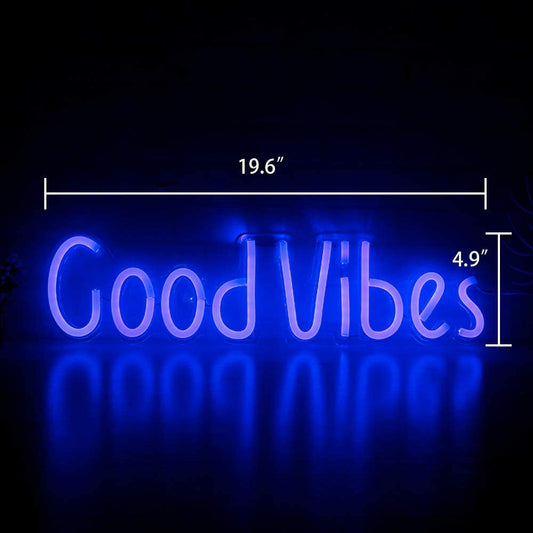 Good Vibes Signage LED Neon Light (Blue)