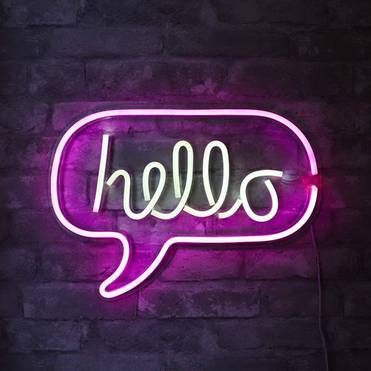 Hello Speech Bubble Signage LED Neon Light