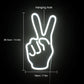 White Peace Sign LED Neon Light