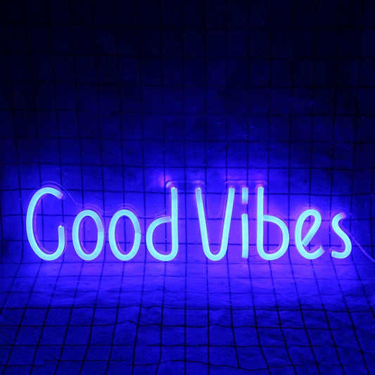 Good Vibes Signage LED Neon Light (Blue)