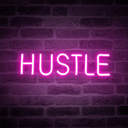 HUSTLE Signage LED Neon Light (Pink)