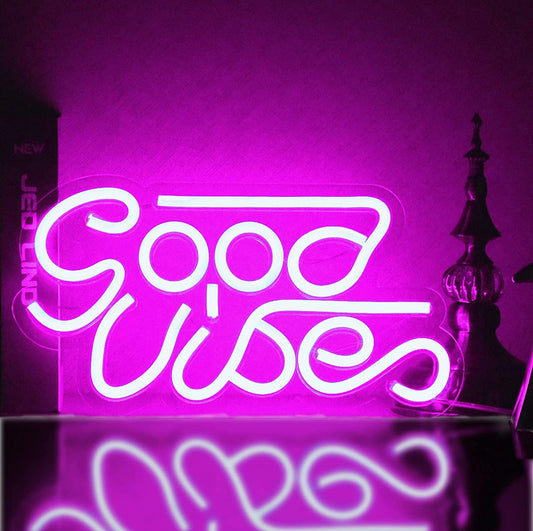 New Good Vibes LED Neon Wall Light (Pink)