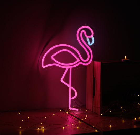 Standing Flamingo LED Neon Wall Light