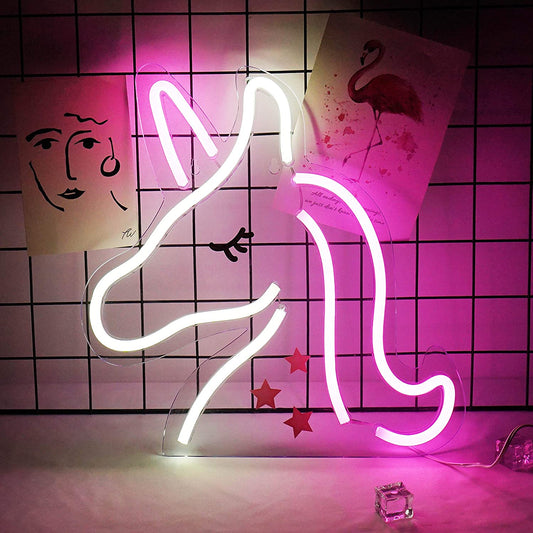 Princess Unicorn Pink LED Neon Light