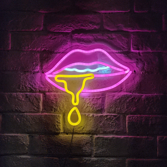 Tempted Lips LED Neon Wall Light