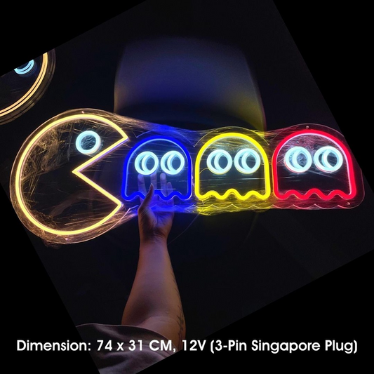 Large Pacman LED Neon Light