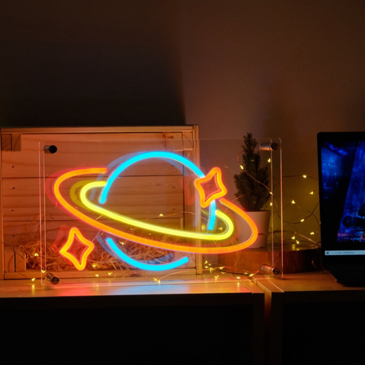 Saturn Planet Neon Light Box