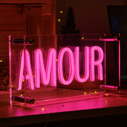 AMOUR Love French Word Neon Lightbox