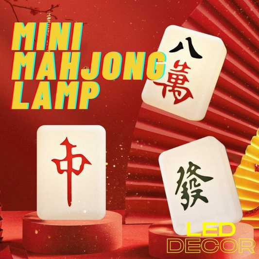 Mini Mahjong Fortune Light Lamp Rechargeable Table Portable Novelty Gift Decoration CNY Chinese New Year