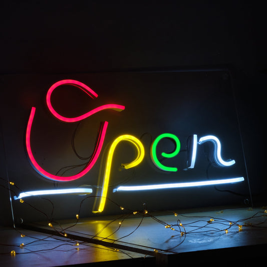 4-Colour OPEN Signage LED Neon Wall Light